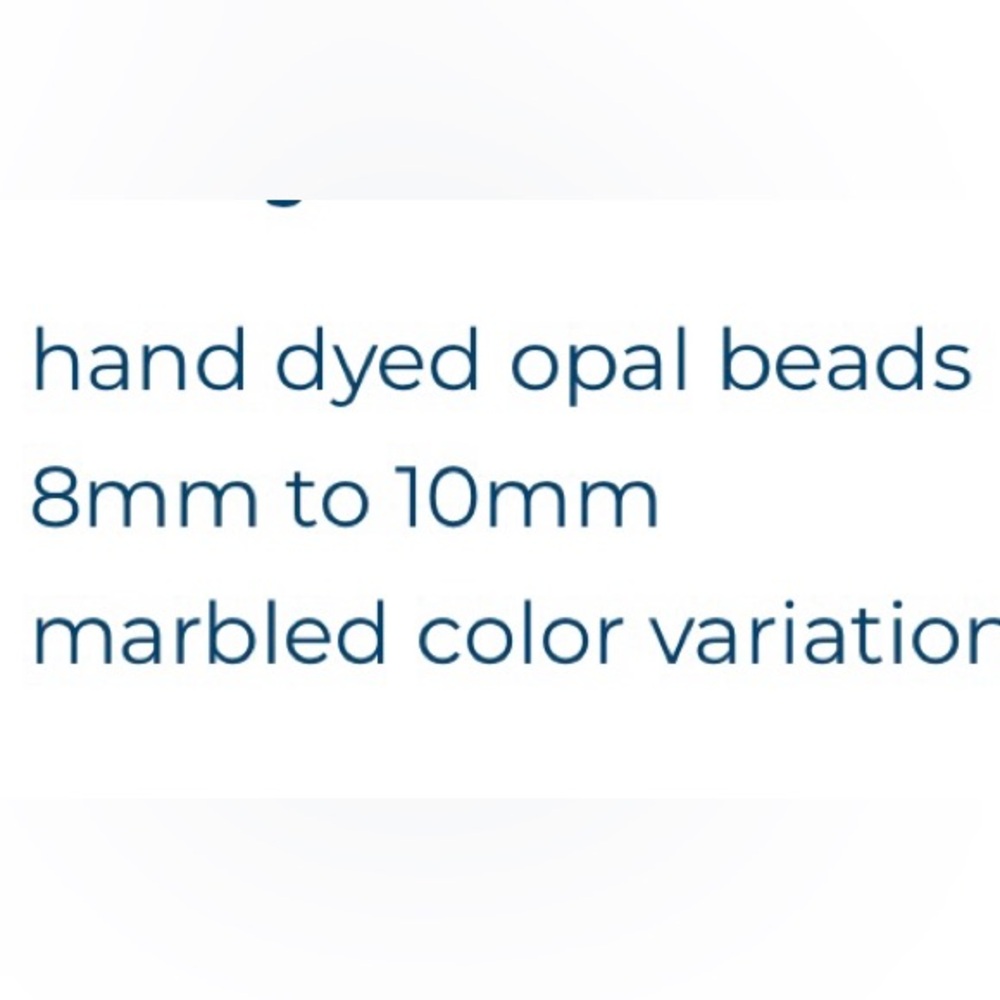 Allie & Bess Bay Hand Dyed Blue Opal beads 8mm to 10mm. 16” Beaded Necklace. New - Picture 10 of 11